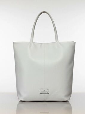 London Fog Collection “Laura”Large Cream Tote Bag Zip 13x14x6 Multi Way Handles